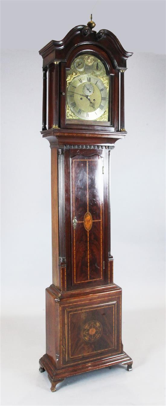 An 18th century and later mahogany longcase clock, Carter of Uxbridge, 7ft 8.5in.